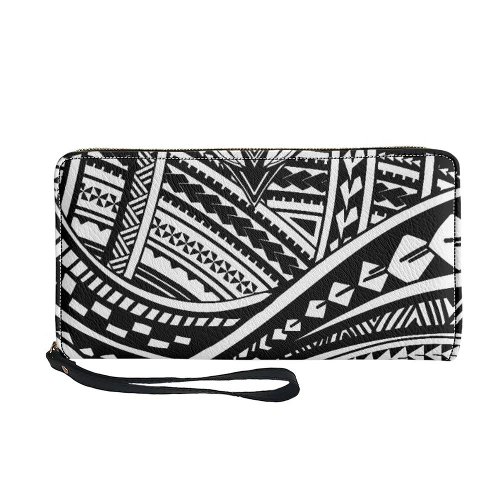 Hawaii Flower Print Long Zipper Wallet Ladies Clutch Bag