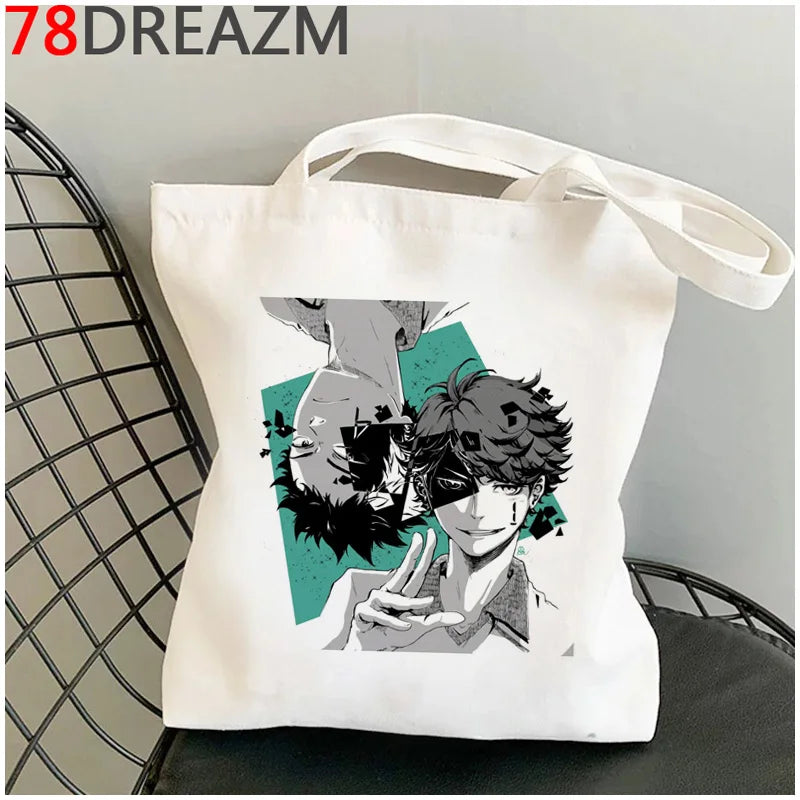 Haikyuu Cotton Reusable Shopper Bag Reciclaje Sac Toile