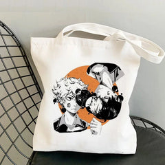 Haikyuu Shopping Bag Eco Canvas Reusable String Net Sacolas