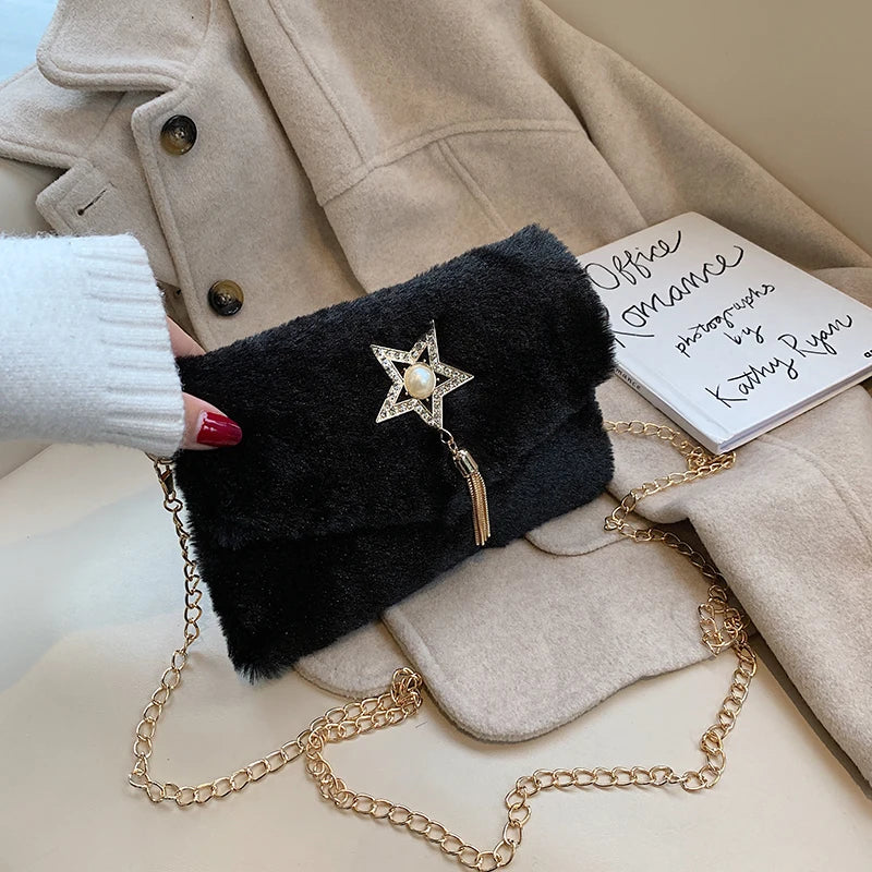 Winter Female Messenger Bag Business Shoulder Bag Girl Lipstick Bag