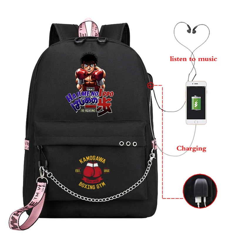 Hajime No Ippo Backpacks Harajuku KGB Schoolbags Anime Casual Backpacks