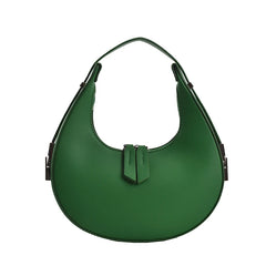 Green PU Leather Crossbody Bag with Short Handle for Women