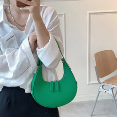 Green PU Leather Crossbody Bags with Short Handle for Women
