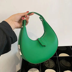 Green PU Leather Women Crossbody Bags Hip Hop Street Shoulder Totes