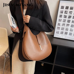 Half Moon High PU Shoulder Side Bags for Women Large Crossbody Bags