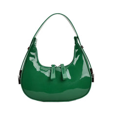 Half-Moon Leather Bag with Short Handle for Women