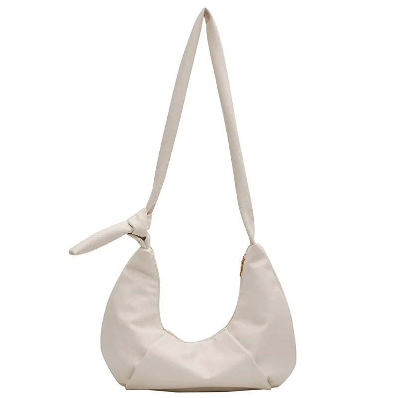 Half-Moon Small PU Leather Crossbody Bag for Women