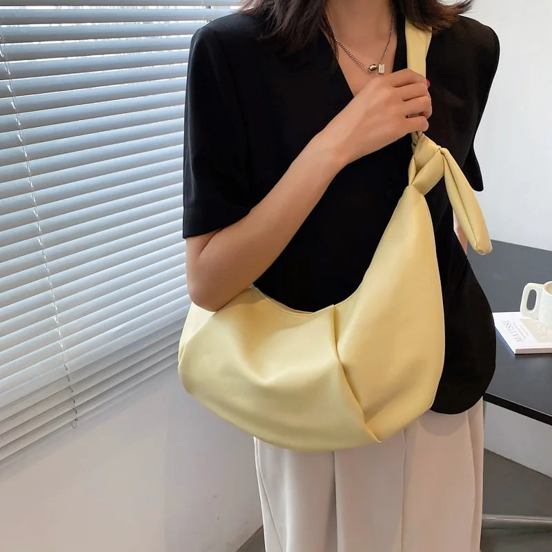 Half-Moon Small PU Leather Crossbody Bag for Women