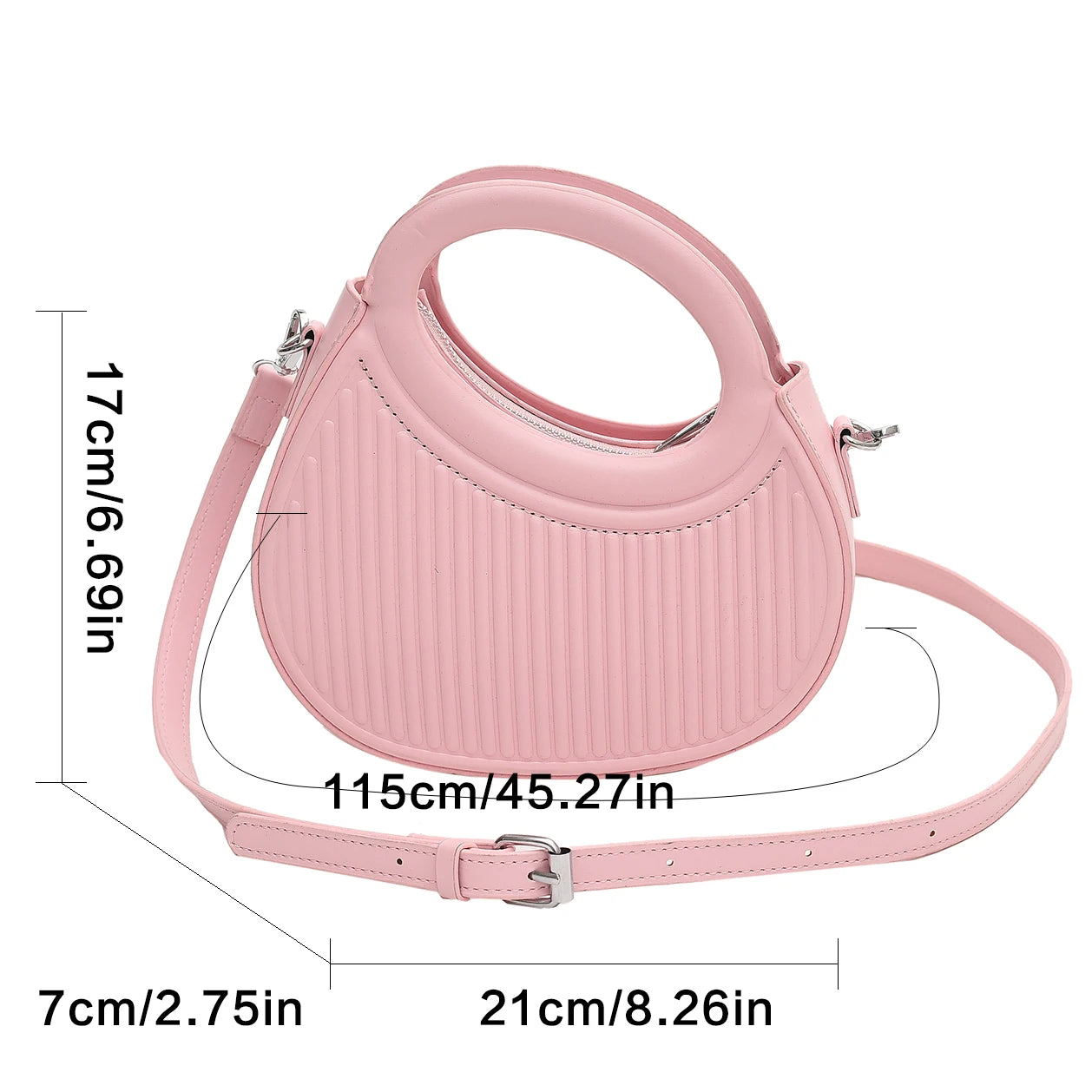 Half Moon Small Shoulder Bag Green Purple Handbags Crossbody Round Hand Bag