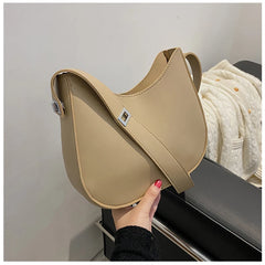 Half-Moon PU Leather Shoulder Crossbody Bag for Women