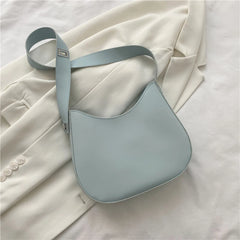Half-Moon Shoulder Bag for Women - High-quality PU Leather Handbag
