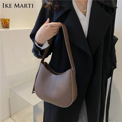 Half-Moon Shoulder Bag for Women - High-quality PU Leather Handbag
