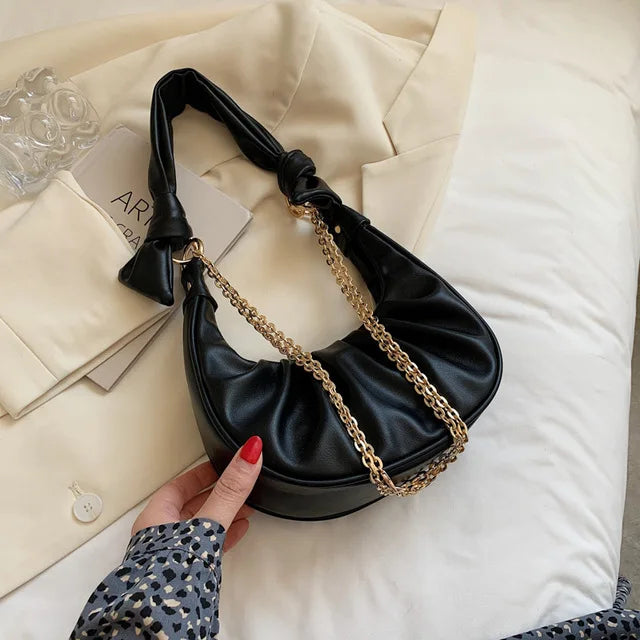 Women's Half-Moon Crossbody Bag Soft PU Leather Shoulder Purse Handbag Lady Tote