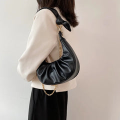Women's Half-Moon Crossbody Bag Soft PU Leather Shoulder Purse Handbag Lady Tote