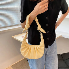 Women's Half-Moon Crossbody Bag Soft PU Leather Shoulder Purse Handbag Lady Tote