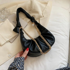 Women's Half-Moon Crossbody Bag Soft PU Leather Shoulder Purse Handbag Lady Tote