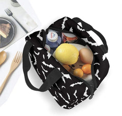 Halloween Bat Lunch Bag Insulated Cooler Tote for Work Travel