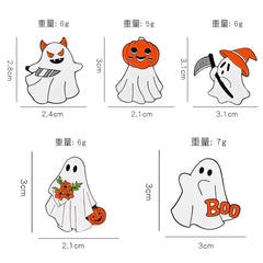Halloween Boo Enamel Pins Funny Pumpkin Death Brooches Bag Lapel Button Badges