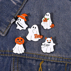 Halloween Boo Enamel Pins Funny Pumpkin Death Brooches Bag Lapel Button Badges