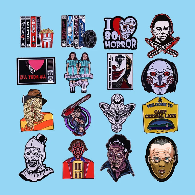 Classic Horror Movie Enamel Pin Brooches Bag Lapel Pin Cartoon Jewelry