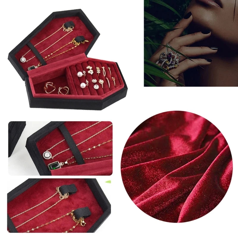 Halloween Coffin Shape Jewelry Box Display Storage Cases