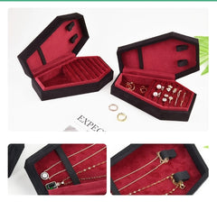 Halloween Coffin Shape Jewelry Box Earrings Ring Necklace Display
