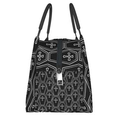 Gothic Coffin Pattern Lunch Bag Insulated Thermal Bento Box