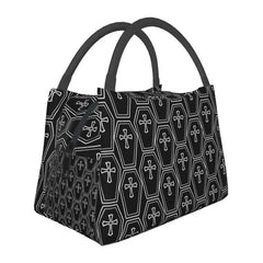 Gothic Coffin Pattern Lunch Bag Insulated Thermal Bento Box