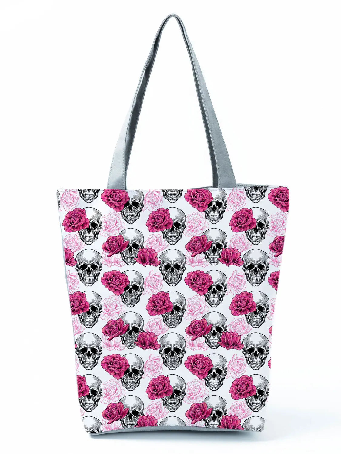 Halloween Floral Skull Print Handbags Eco Reusable Shopping Bags