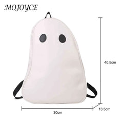 Halloween Ghost College Backpacks Women Men Harajuku Student Book Bag PU Leather