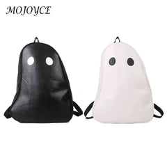 Halloween Ghost College Backpacks Women Men Harajuku Student Book Bag PU Leather