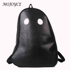 Halloween Ghost College Backpacks Women Men Harajuku Student Book Bag PU Leather