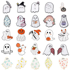 Halloween Ghost Enamel Pins Pumpkin Lapel Pins Cartoon Witch Breast Brooches