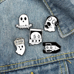 Halloween Ghost Enamel Pins Pumpkin Lapel Pins Cartoon Witch Breast Brooches