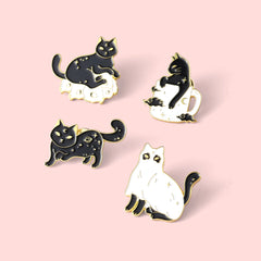 Ghost Cats Enamel Pins Kitten in Mug Cup Brooches Girls Jewelry