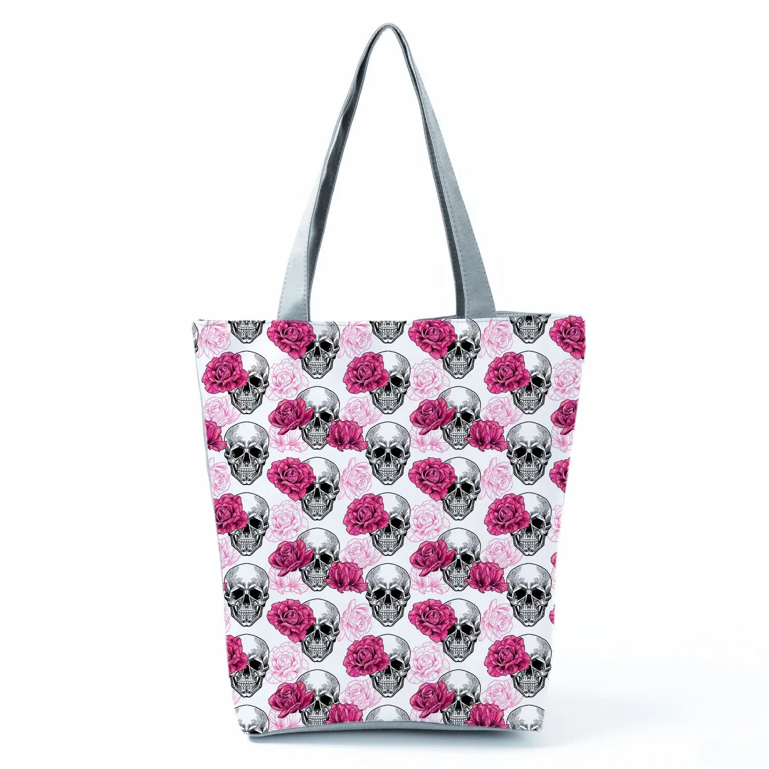 Halloween Gift Skull Floral Print Handbags Eco Reusable Shopping Bags