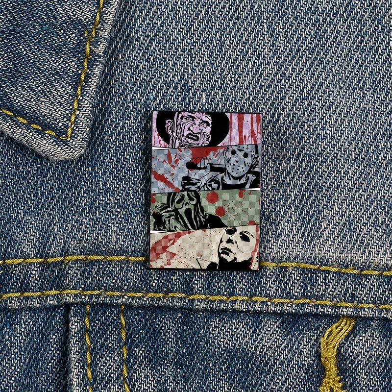 Horror Movie Killer Friends Printed Pins