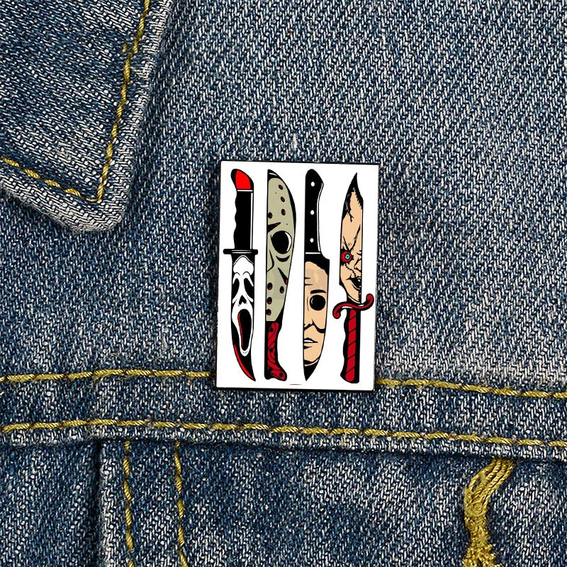 Horror Movie Killer Friends Printed Pins