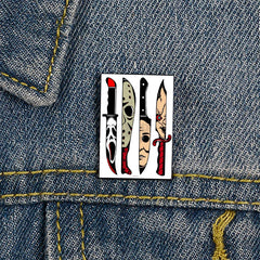 Horror Movie Killer Friends Printed Pins