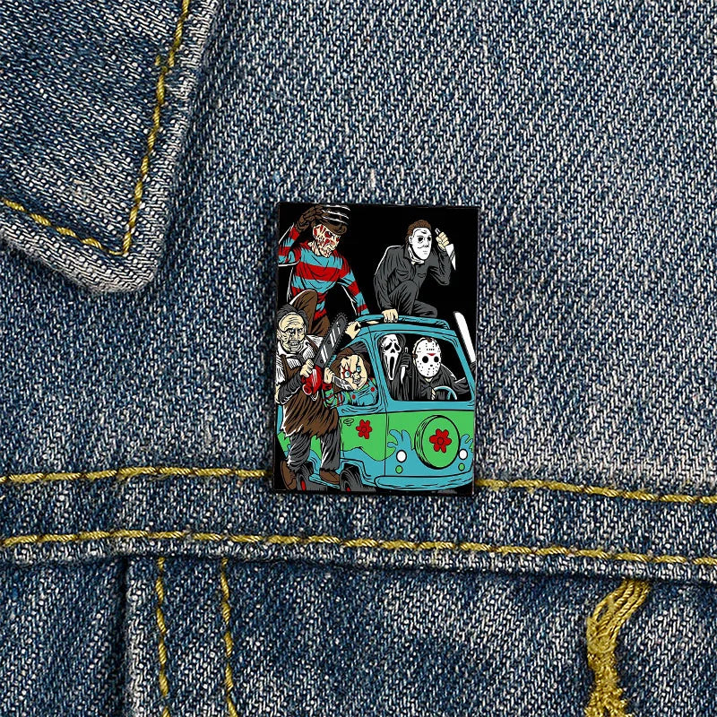 Horror Movie Killer Friends Printed Pins