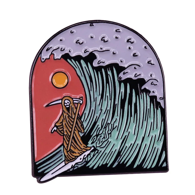 Halloween Horror Movies Enamel Pins Funny Anime Figure Metal Cartoon