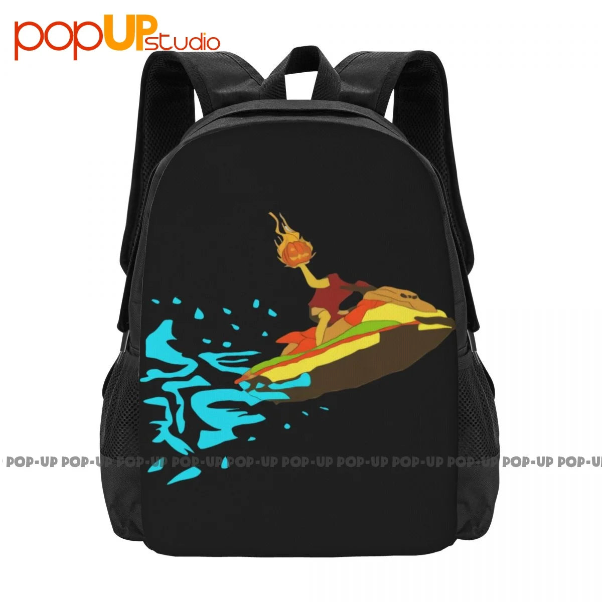 Halloween Jetski Flaming Pumpkin Party Backpack Gym Sports Bag