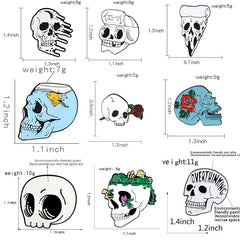 Gothic Halloween Skull Enamel Brooches Pins Collection