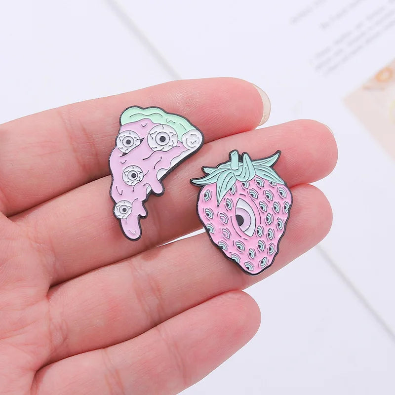 Halloween Pink Tombstone Snail Enamel Lapel Pins Brooches