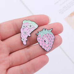 Halloween Pink Tombstone Snail Enamel Lapel Pins Brooches