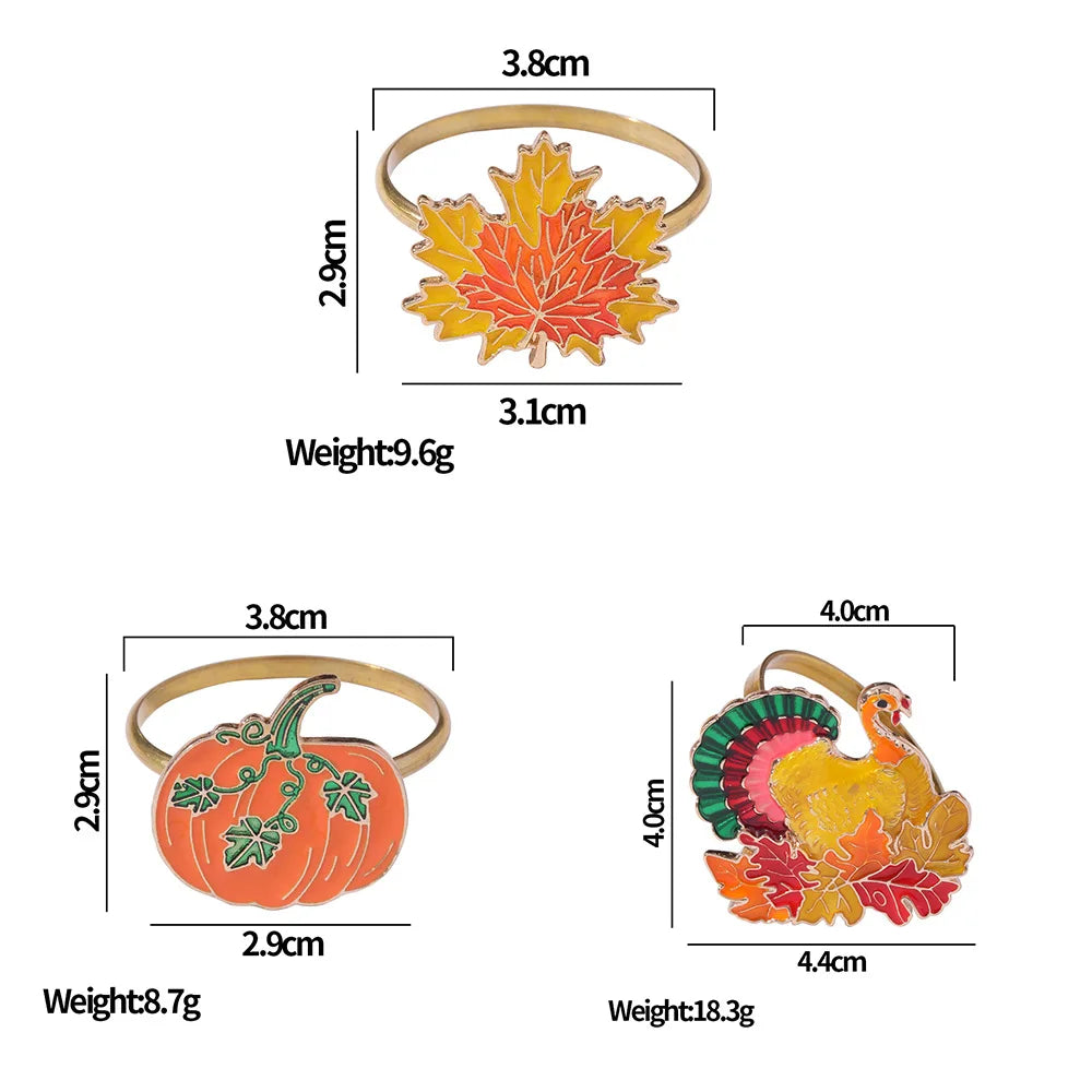 Thanksgiving Halloween Table Decor Maple Leaf Turkey Napkin Holders