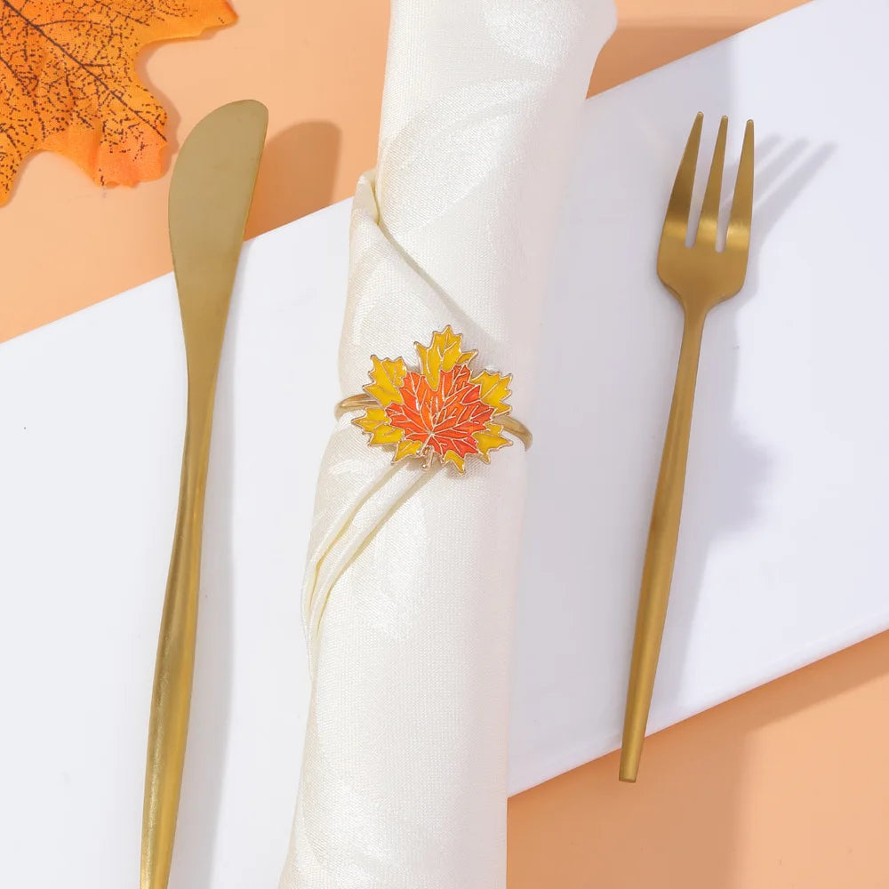 Thanksgiving Halloween Table Decor Maple Leaf Turkey Napkin Holders