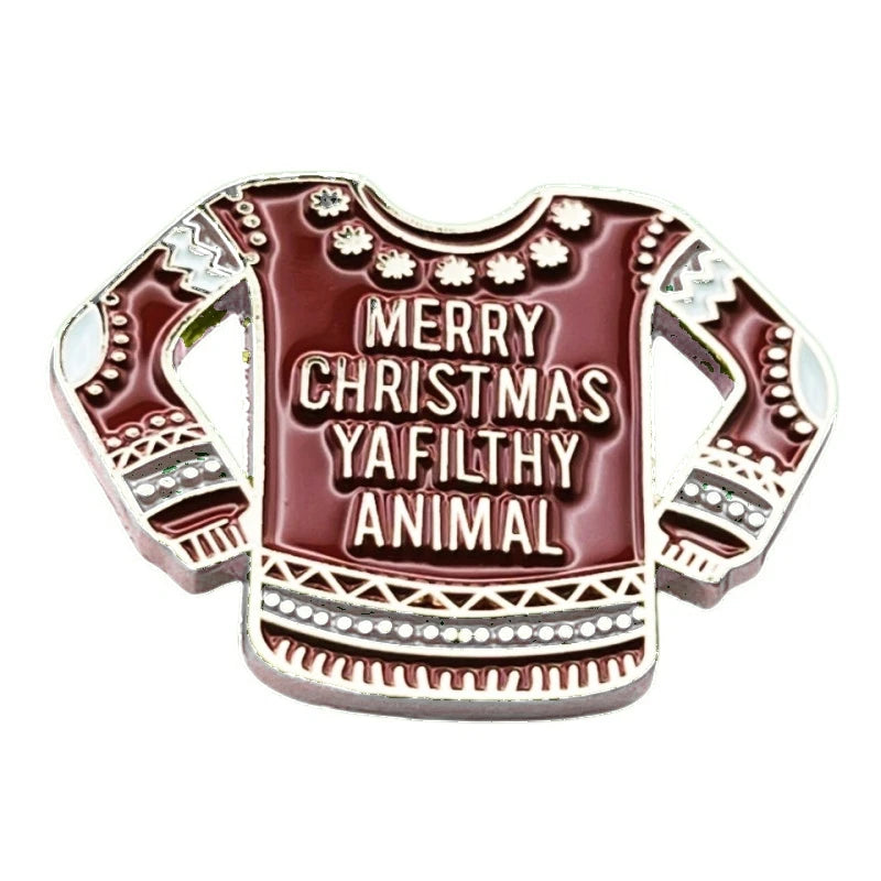 Halloween Red Sweater and Socks Metallic Female Brooch