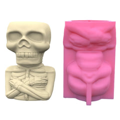 Halloween Skull Man Flowerpot Storage Mold Home Decor Mold