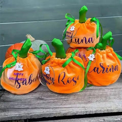 Halloween Velvet Pouch Bag Pumpkin Candy Gift Bag